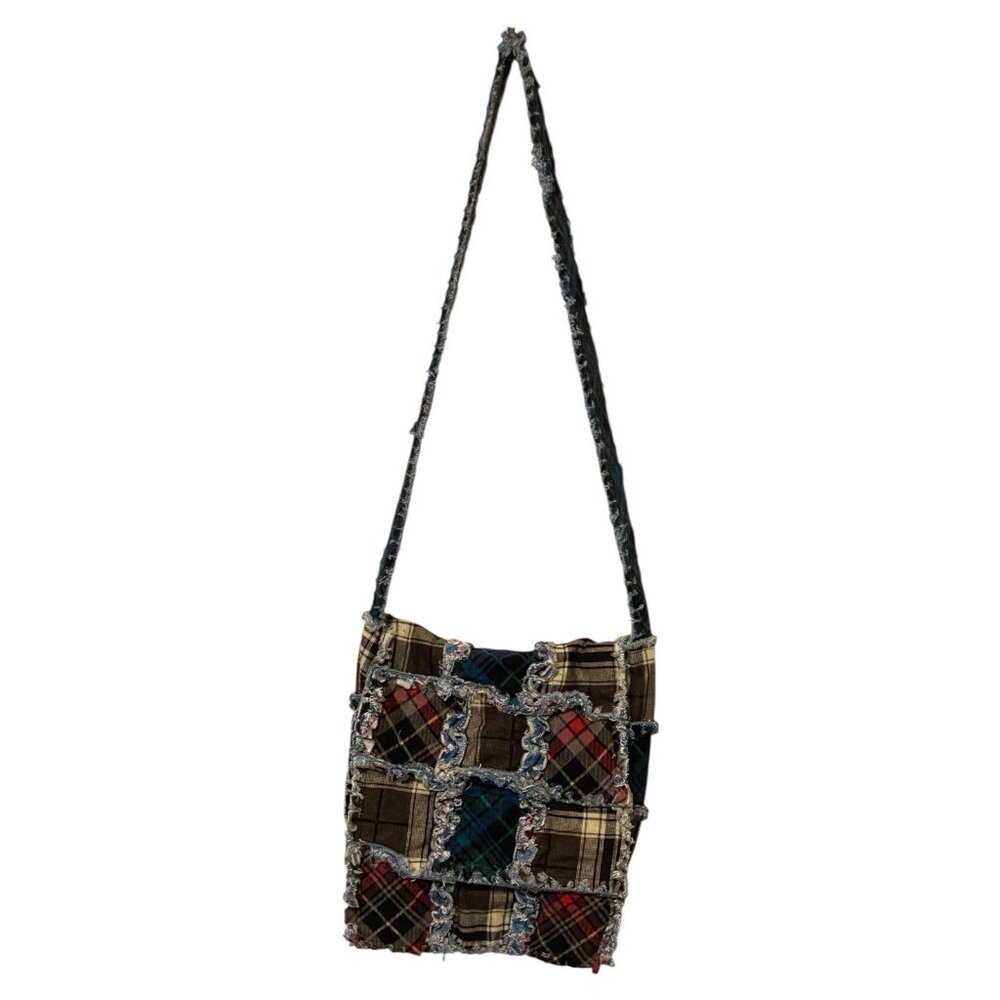 Boho Crossbody Shoulder Bag Purse Colorful Patchwork Green Blue Black - Picture 2 of 14